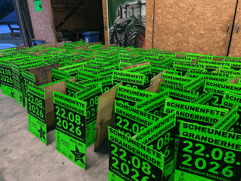 Plakate der Scheunenfete